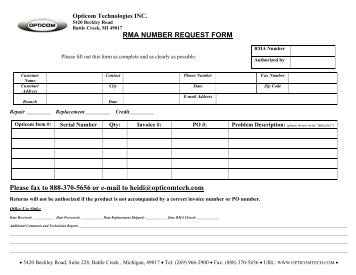 Comark <strong>Return Material Authorization Form</strong> - comarkcorp.com Return material authorization form template