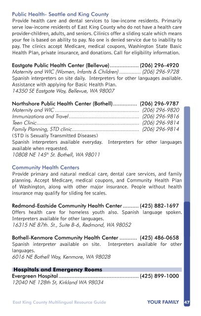 English Multilingual Guide - Parks and Community ... - City of Kirkland