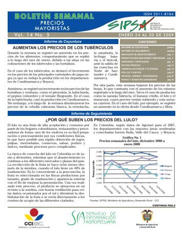 BOLETIN SEMANAL - Agronet