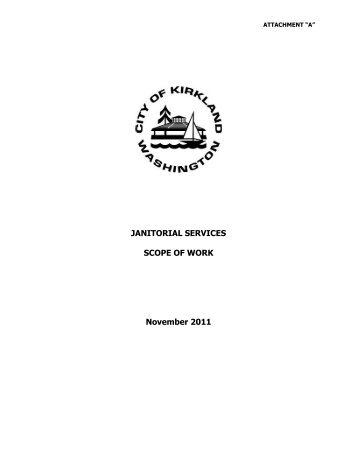 JANITORIAL SERVICES SCOPE OF WORK ... - City of Kirkland