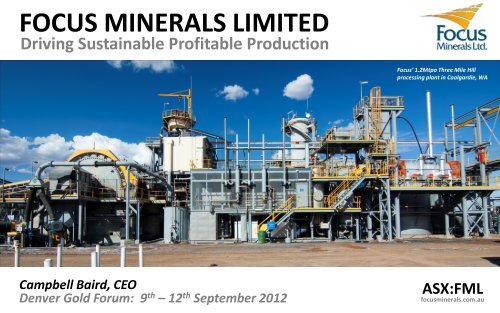 Download the Focus Minerals Presentation to the Denver Gold Forum