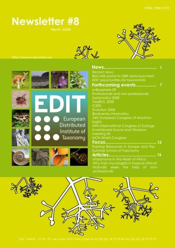 Newsletter #8 - EDIT | - European Distributed Institute of Taxonomy