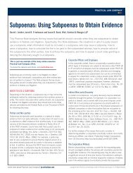 Using Subpoenas to Obtain Evidence - Weil, Gotshal & Manges