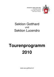 Tourenprogramm 2009 - SAC-Gotthard