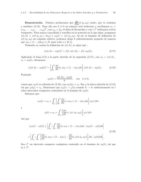 Ecuaciones Diferenciales Ordinarias - Facultad de Ciencias