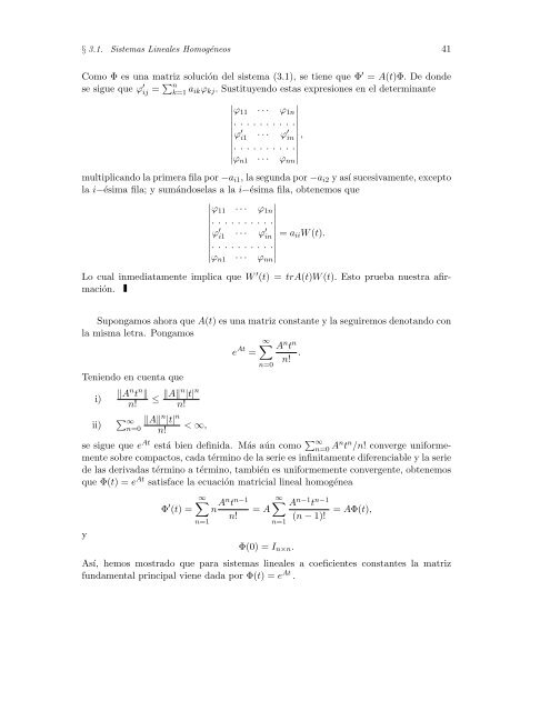 Ecuaciones Diferenciales Ordinarias - Facultad de Ciencias