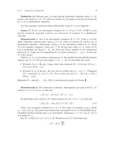 Ecuaciones Diferenciales Ordinarias - Facultad de Ciencias