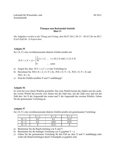 ÃƒÂœbungsblatt 11 - und Sozialstatistik