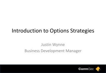 Introduction to Options Strategies - CommSec