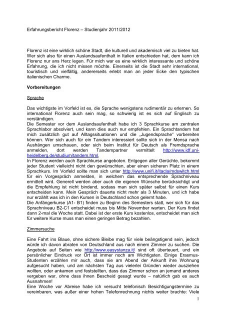 Erfahrungsbericht WS 11/12 - Erasmus