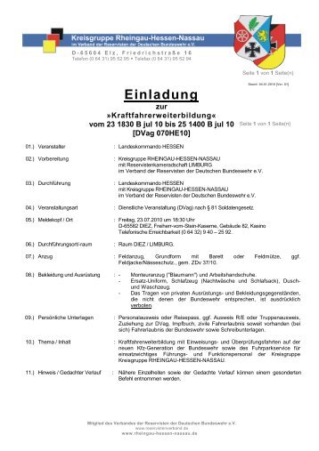 Ausschreibung - Reservistenkameradschaft Limburg