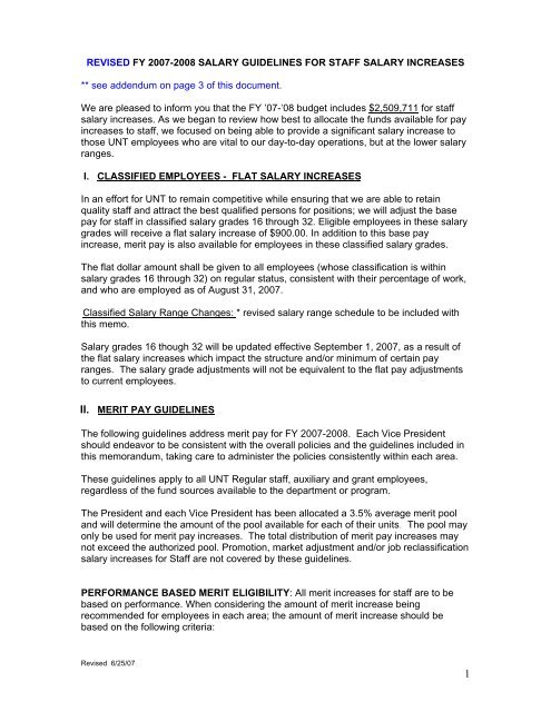 Revised Fy 07 08 Salary Guidelines For Staff Revised Fy 07 08 Salary Guidelines For Staff