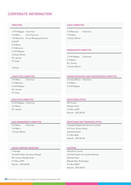 Financial Statements 2011 - Investing In Africa