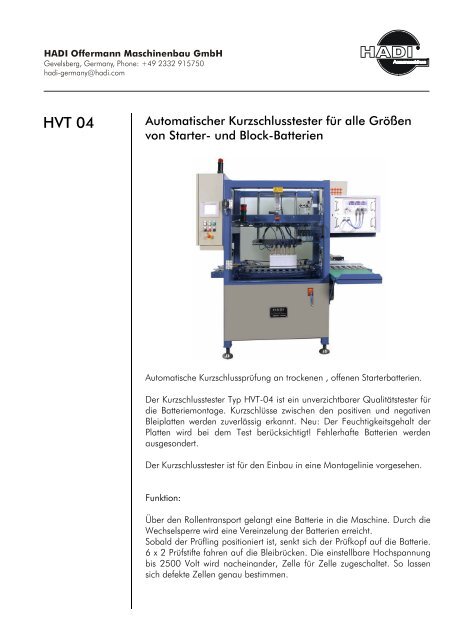 HVT 04 - HADI Offermann Maschinenbau GmbH