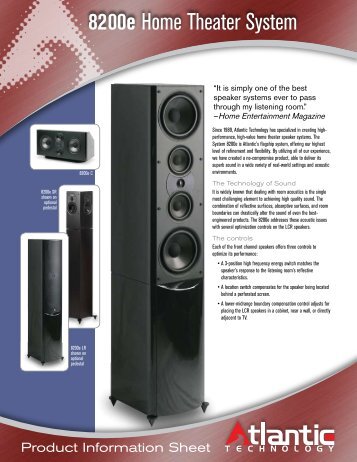 8200e Home Theater System - Atlantic Technology