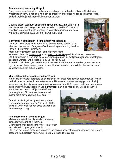 Regels van de tennisvereniging