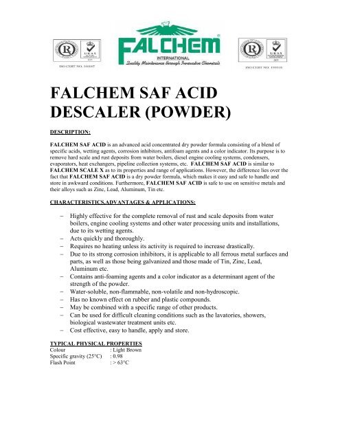 FALCHEM SAF ACID DESCALER (POWDER)