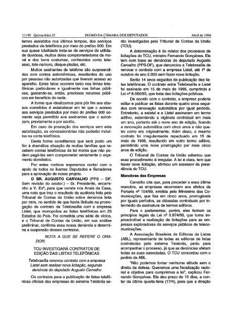 DIARIO DA CAMARA DOS DEPUTADOS - CÃ¢mara dos Deputados