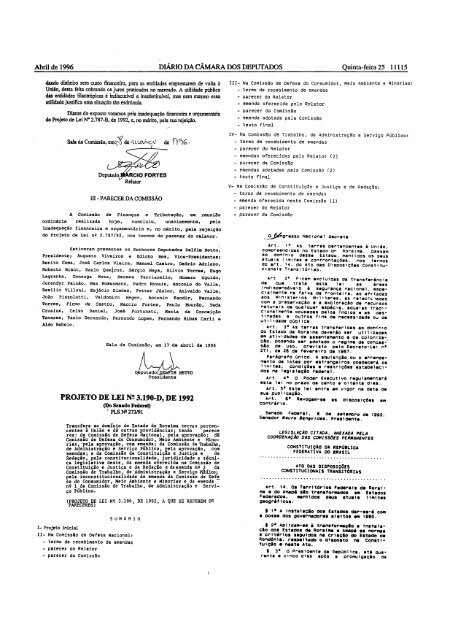 DIARIO DA CAMARA DOS DEPUTADOS - CÃ¢mara dos Deputados