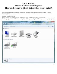 GCC Lasers How do I repair a 64-bit driver that won't print?