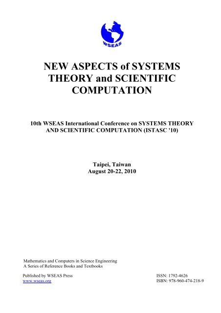 NEW ASPECTS of SYSTEMS THEORY and SCIENTIFIC ... - WSEAS