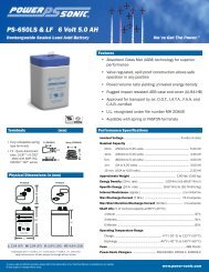 PS-650LS & LF 6 Volt 5.0 AH - Power-Sonic Corp.