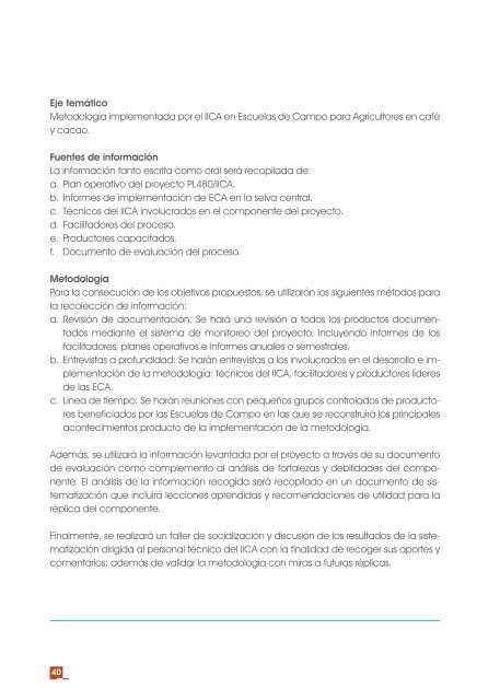 Escuelas de Campo para Agricultores de CafÃ© y Cacao - Instituto ...