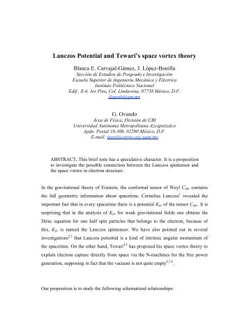 Lanczos Potential and Tewari's space vortex theory