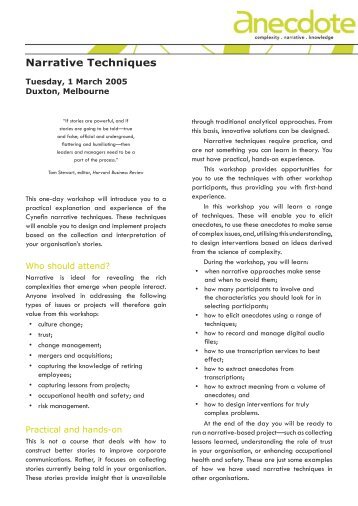 Narrative Techniques Flyer.indd - Anecdote