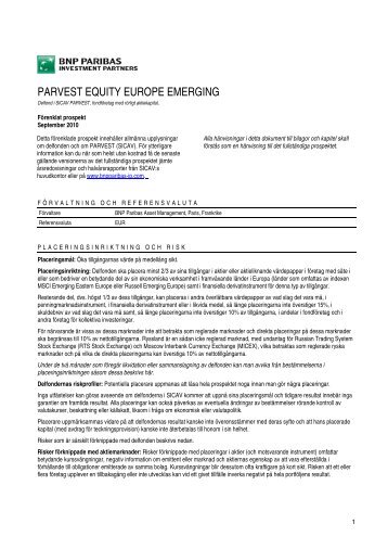 parvest equity europe emerging - BNP Paribas Investment Partners