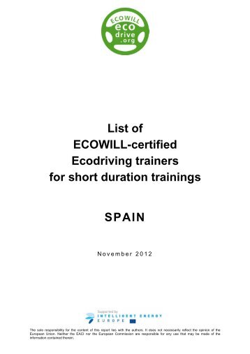 List of ECOWILL-certified Ecodriving trainers for short ... - Ecodrive.org