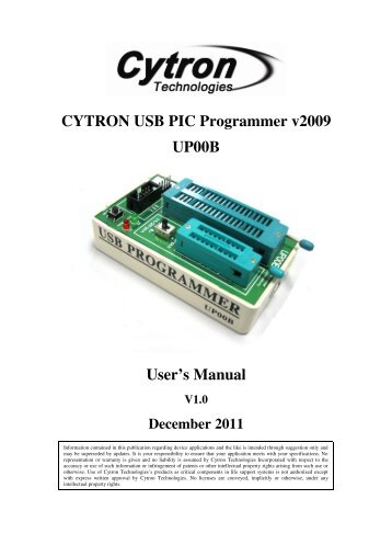 UP00B User's Manual - Cytron Technologies