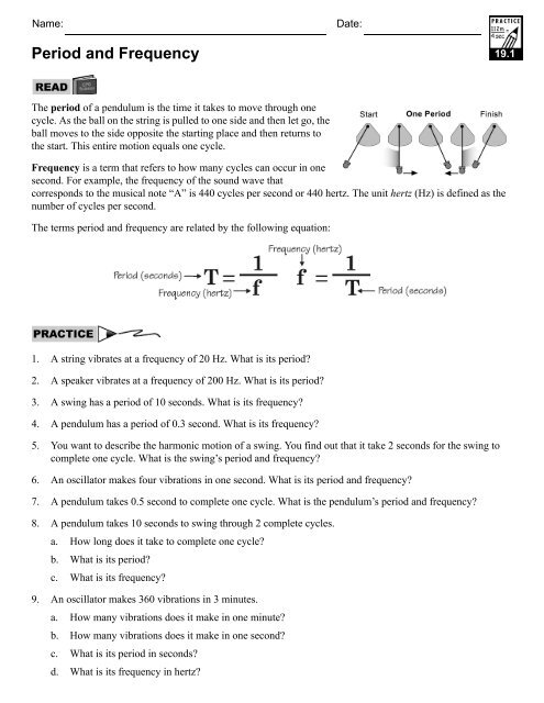 Period And Frequency Cpo Science