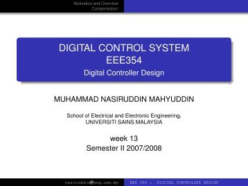 Digital Controller Design - School Of Electrical & Electronic ...