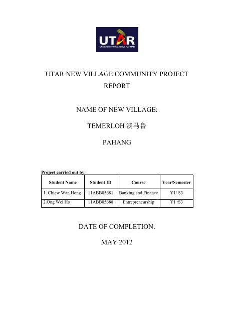 TEMERLOH æ·¡é©¬é²PAHANG DATE OF COMPLETION