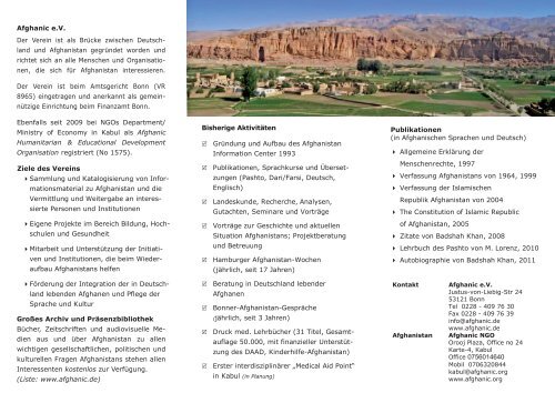 Afghanic-Flyer auf (PDF, 2 S.) - Afghanistan Information Center