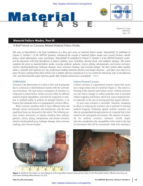 Material Failure Modes, Part III: A Brief Tutorial on Corrosion Related ...