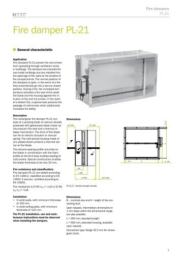 Fire damper PL-21 - Hidria