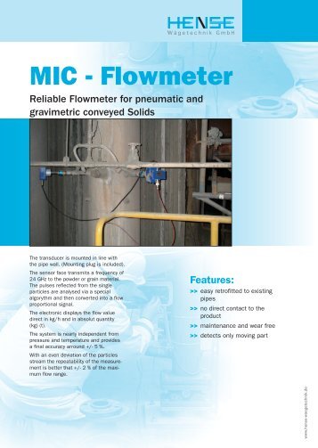 MIC - Flowmeter - Hense Wägetechnik GmbH