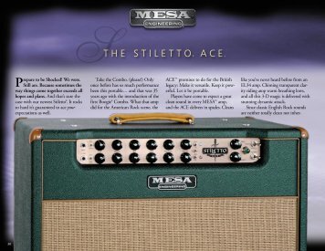 SThE STILETTOÂ® AcEâ¢ - Mesa Boogie