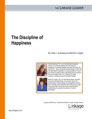 The Discipline of Happiness - Linkage, Inc.