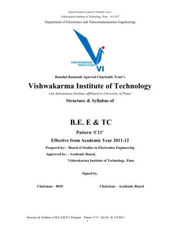 Electronics and Telecommunication Engineering - Vishwakarma ...