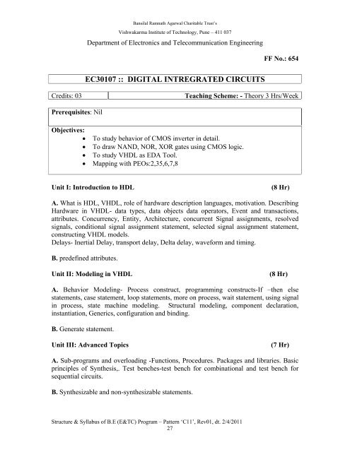 Electronics and Telecommunication Engineering - Vishwakarma ...