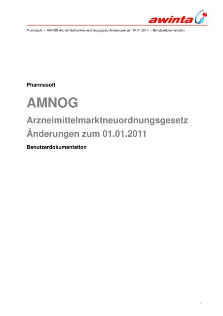 AMNOG Arzneimittelmarktneuordnungsgesetz ... - Awinta GmbH