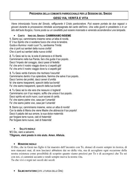 preghiera della comunità parrocchiale per "i giovani"