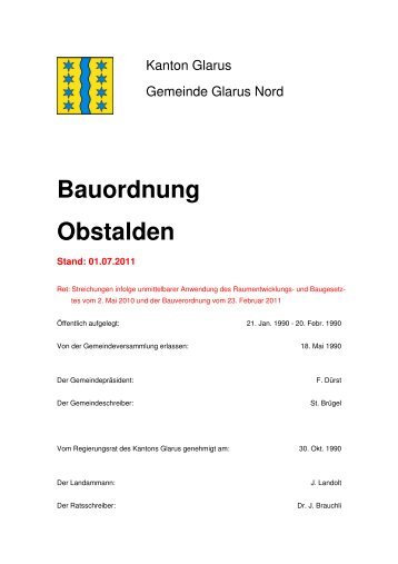 Bauordnung Obstalden neu - Gemeinde Glarus Nord