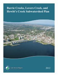 Barrie Creeks, Lovers Creek, and Hewitt's Creek Subwatershed Plan