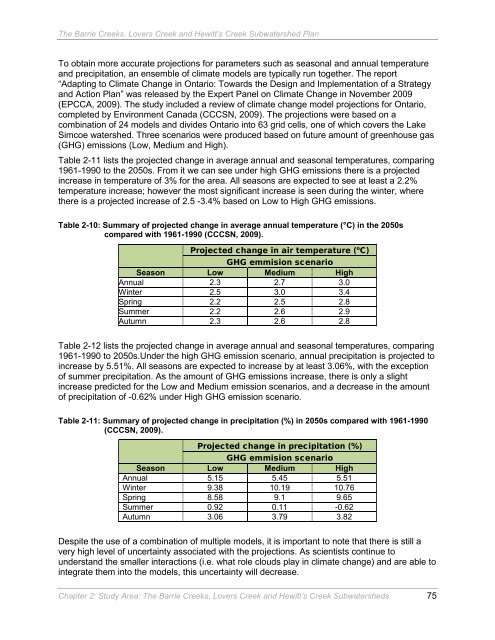 Barrie Creeks, Lovers Creek, and Hewitt's Creek Subwatershed Plan