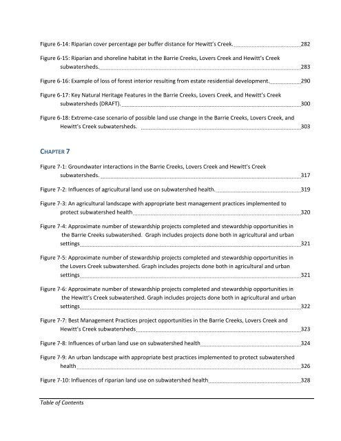 Barrie Creeks, Lovers Creek, and Hewitt's Creek Subwatershed Plan