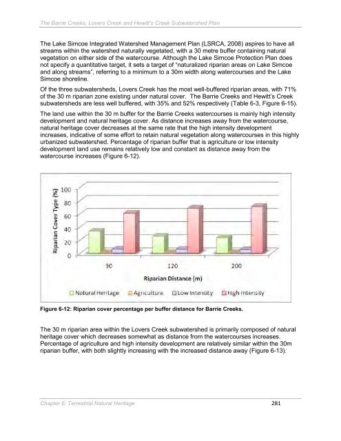 Barrie Creeks, Lovers Creek, and Hewitt's Creek Subwatershed Plan